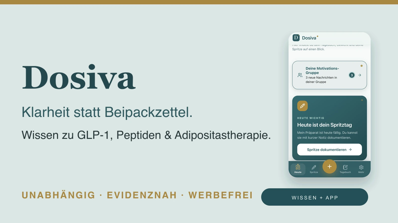 Dosiva-Mockup mit Informationsplattform und mobiler Begleit-App